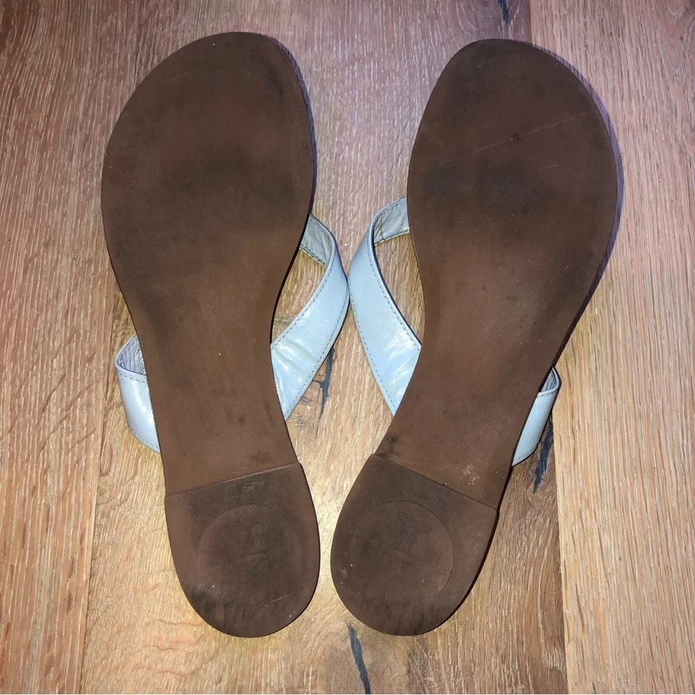 Tory Burch Thora Blue Patent Leather Thong Sandals sz10 price firm!